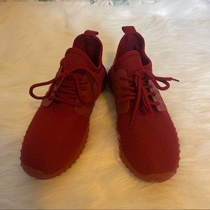 Red fashion tennis shoes. Size 7.5